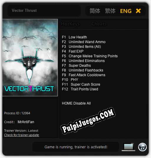 Vector Thrust: Cheats, Trainer +12 [MrAntiFan]