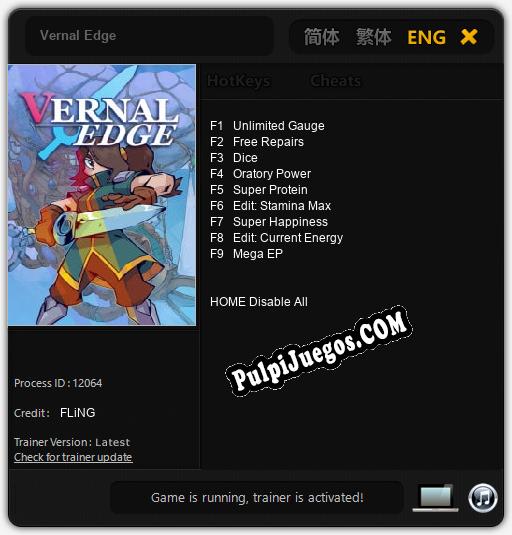 Vernal Edge: Treinador (V1.0.78)