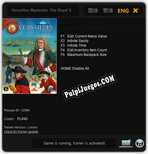 Versailles Mysteries: The Royal Spy: Trainer +5 [v1.5]