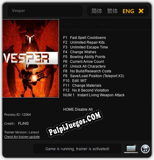 Entrenador liberado a Vesper [v1.0.5]