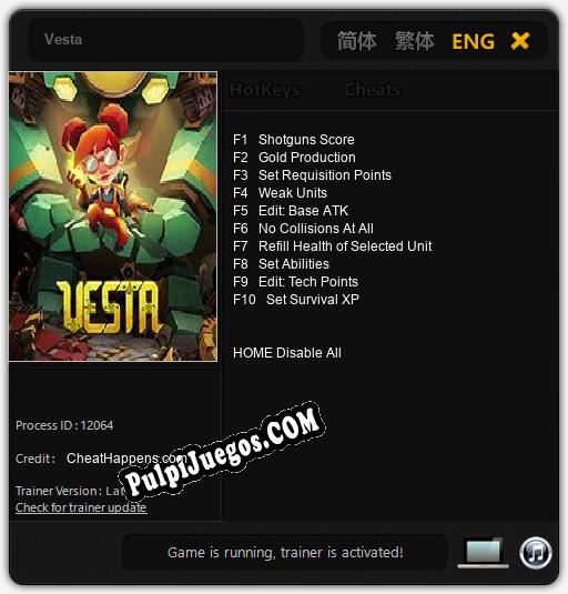 Vesta: Cheats, Trainer +10 [CheatHappens.com]