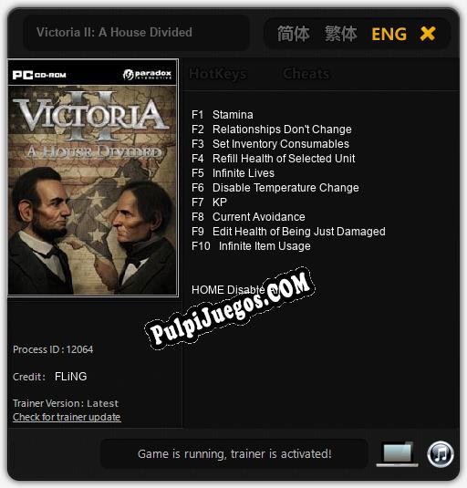 Entrenador liberado a Victoria II: A House Divided [v1.0.8]