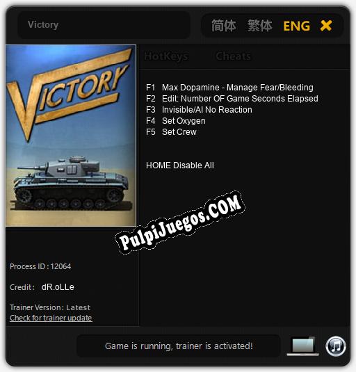 Victory: Trainer +5 [v1.9]