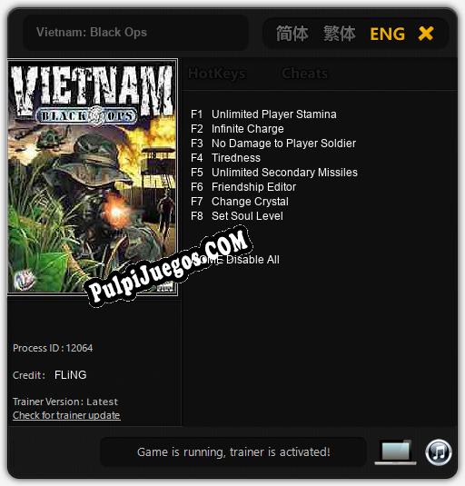 Vietnam: Black Ops: Trainer +8 [v1.2]