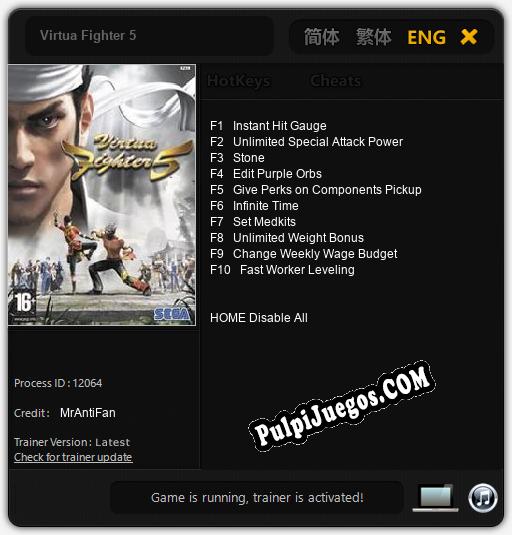 Virtua Fighter 5: Cheats, Trainer +10 [MrAntiFan]