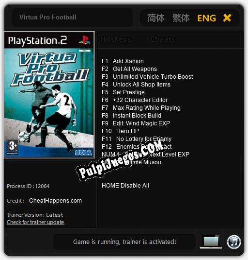 Virtua Pro Football: Trainer +14 [v1.3]