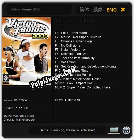 Entrenador liberado a Virtua Tennis 2009 [v1.0.8]