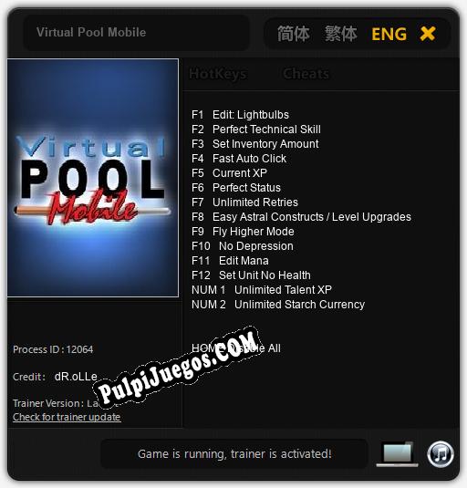 Entrenador liberado a Virtual Pool Mobile [v1.0.6]