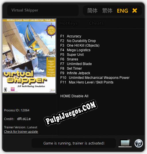 Virtual Skipper: Cheats, Trainer +11 [dR.oLLe]