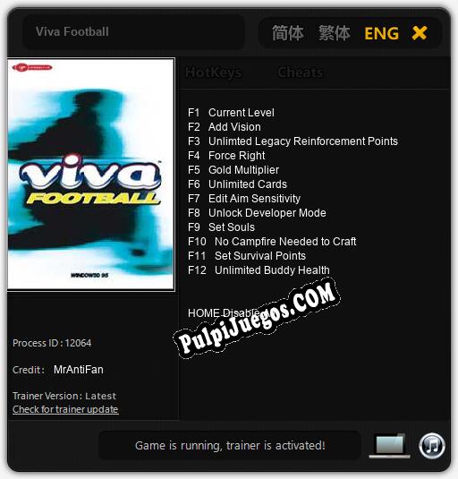 Viva Football: Cheats, Trainer +12 [MrAntiFan]