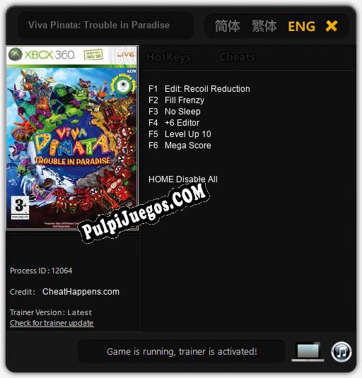 Entrenador liberado a Viva Pinata: Trouble in Paradise [v1.0.7]