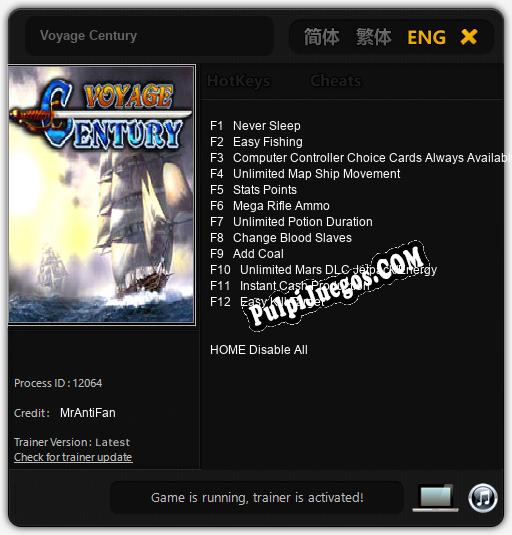 Voyage Century: Treinador (V1.0.76)