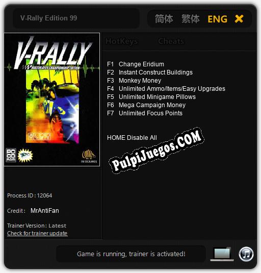 V-Rally Edition 99: Trainer +7 [v1.5]