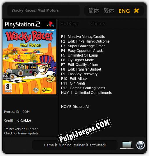 Wacky Races: Mad Motors: Trainer +13 [v1.8]