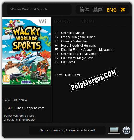 Wacky World of Sports: Trainer +8 [v1.4]