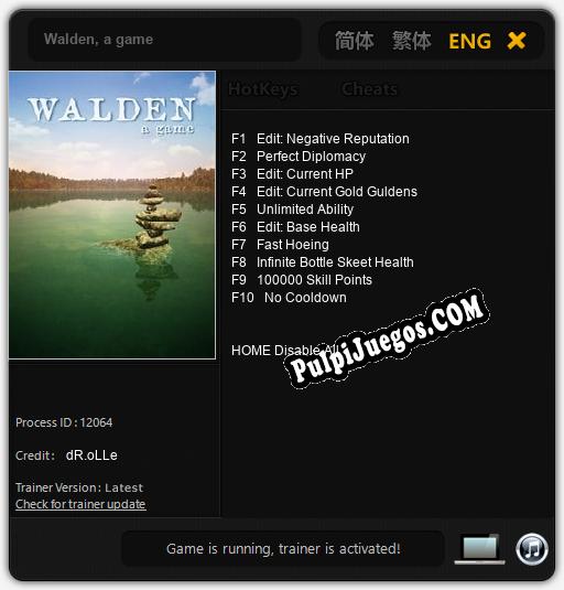 Walden, a game: Treinador (V1.0.79)