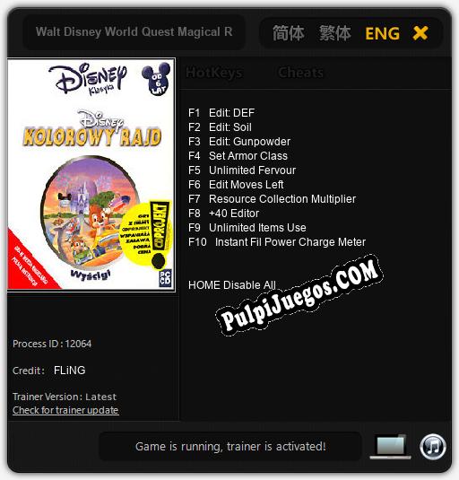 Entrenador liberado a Walt Disney World Quest Magical Racing Tour [v1.0.1]