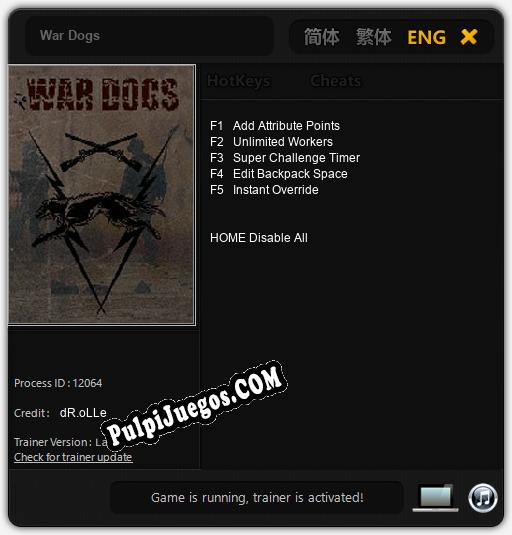 War Dogs: Treinador (V1.0.89)