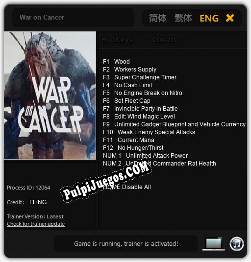 War on Cancer: Trainer +14 [v1.5]