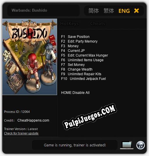 Warbands: Bushido: Cheats, Trainer +10 [CheatHappens.com]