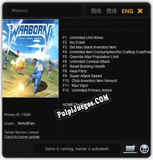 Entrenador liberado a Warborn [v1.0.1]