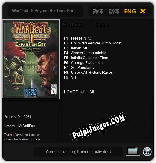 WarCraft II: Beyond the Dark Portal: Treinador (V1.0.18)