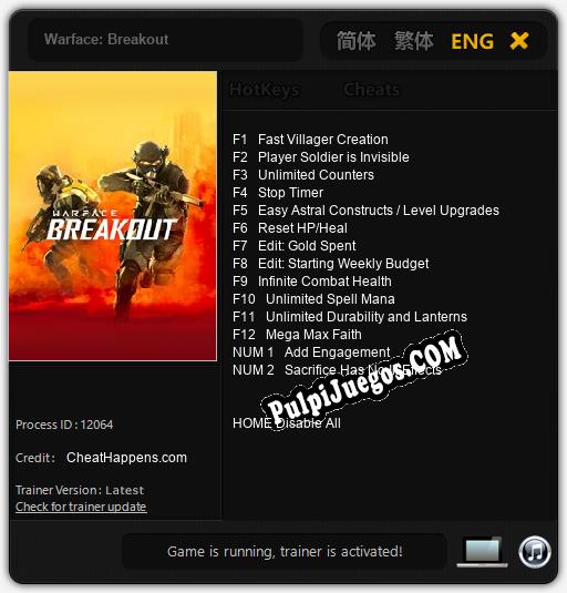 Warface: Breakout: Treinador (V1.0.7)