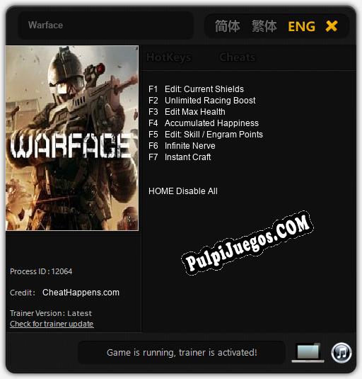 Entrenador liberado a Warface [v1.0.9]