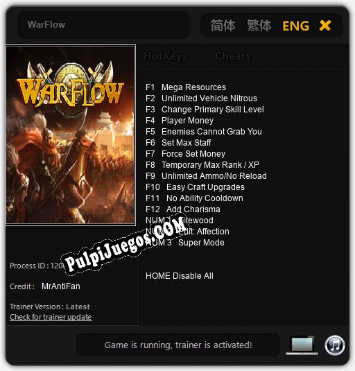 WarFlow: Cheats, Trainer +15 [MrAntiFan]