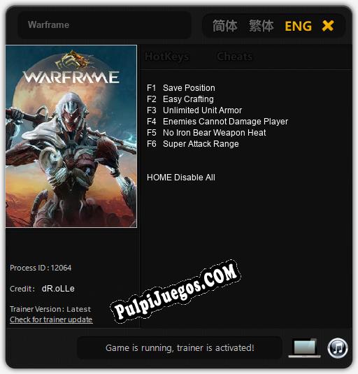 Warframe: Cheats, Trainer +6 [dR.oLLe]