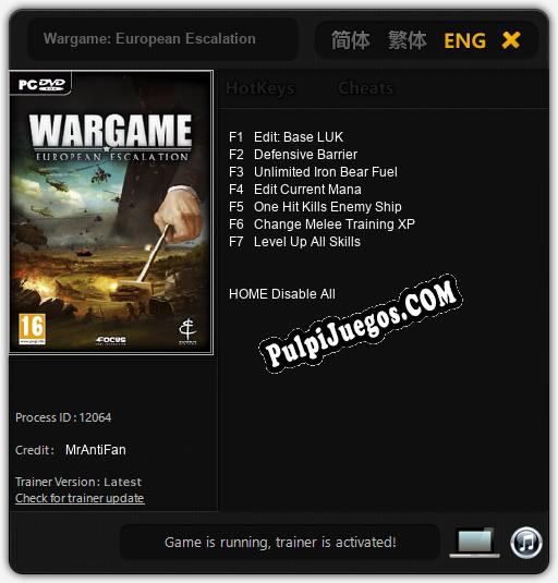 Wargame: European Escalation: Trainer +7 [v1.6]