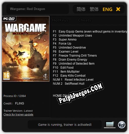 Wargame: Red Dragon: Treinador (V1.0.12)