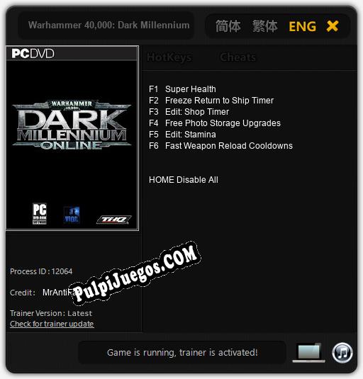 Warhammer 40,000: Dark Millennium Online: Treinador (V1.0.83)