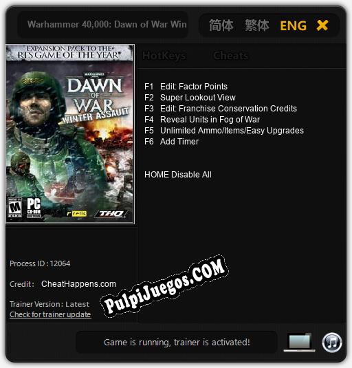 Warhammer 40,000: Dawn of War Winter Assault: Trainer +6 [v1.7]