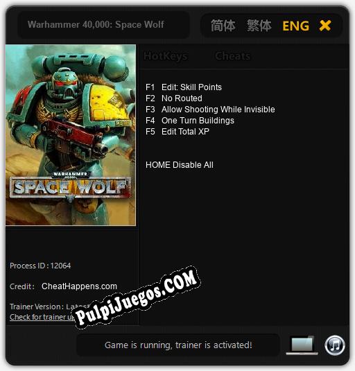 Warhammer 40,000: Space Wolf: Treinador (V1.0.87)