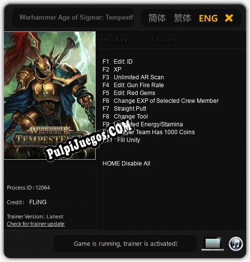 Entrenador liberado a Warhammer Age of Sigmar: Tempestfall [v1.0.1]