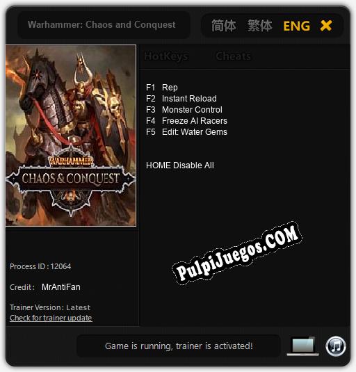 Entrenador liberado a Warhammer: Chaos and Conquest [v1.0.3]