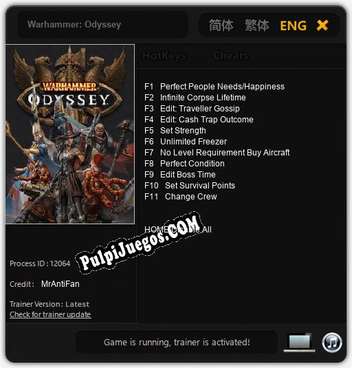 Warhammer: Odyssey: Trainer +11 [v1.1]