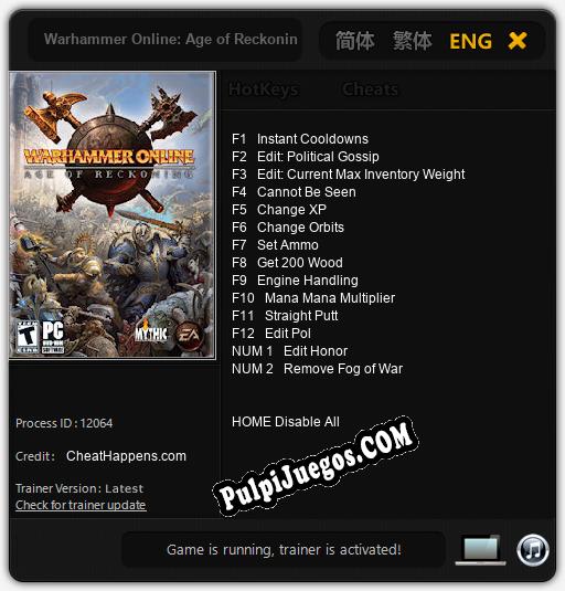 Warhammer Online: Age of Reckoning: Trainer +14 [v1.2]