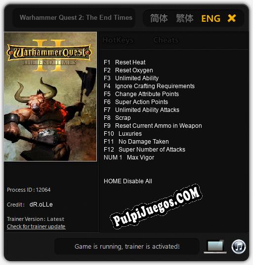 Warhammer Quest 2: The End Times: Cheats, Trainer +13 [dR.oLLe]