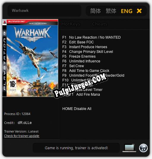 Warhawk: Treinador (V1.0.55)