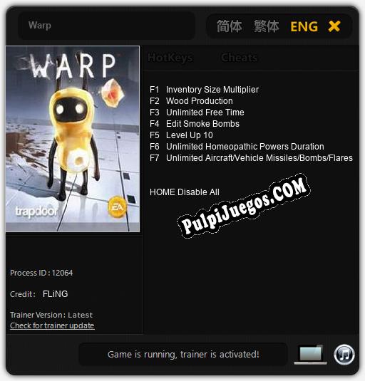 Warp: Treinador (V1.0.33)