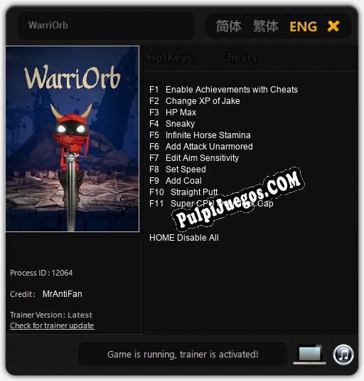 Entrenador liberado a WarriOrb [v1.0.9]