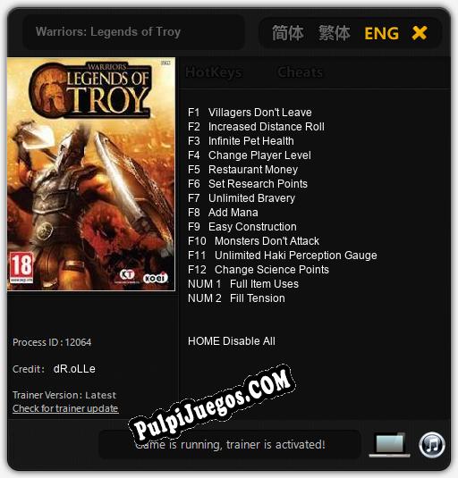 Warriors: Legends of Troy: Cheats, Trainer +14 [dR.oLLe]