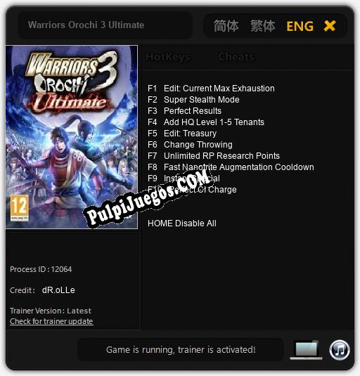 Warriors Orochi 3 Ultimate: Cheats, Trainer +10 [dR.oLLe]