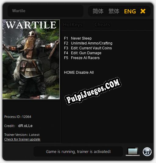 Wartile: Trainer +5 [v1.1]