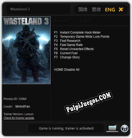 Wasteland 3: Cheats, Trainer +7 [MrAntiFan]