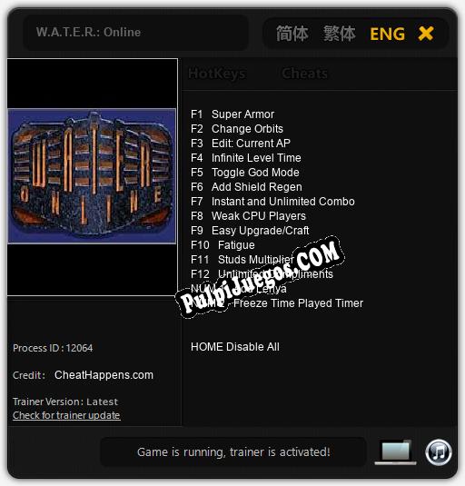 Entrenador liberado a W.A.T.E.R.: Online [v1.0.6]