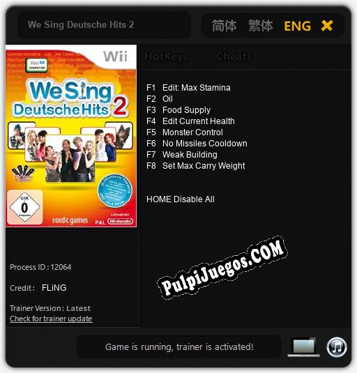 We Sing Deutsche Hits 2: Trainer +8 [v1.5]