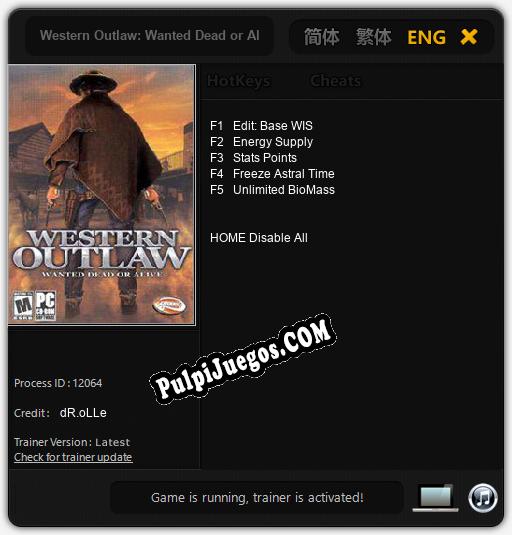 Western Outlaw: Wanted Dead or Alive: Trainer +5 [v1.6]